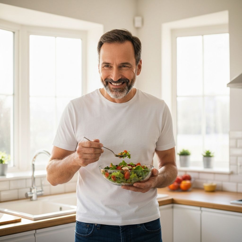 Person enjoying balanced meal